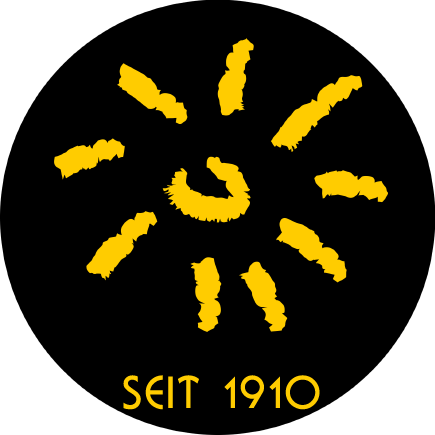 der sonnleitner logo, gelbe Sonne, Schnapsbrennerei seit 1910